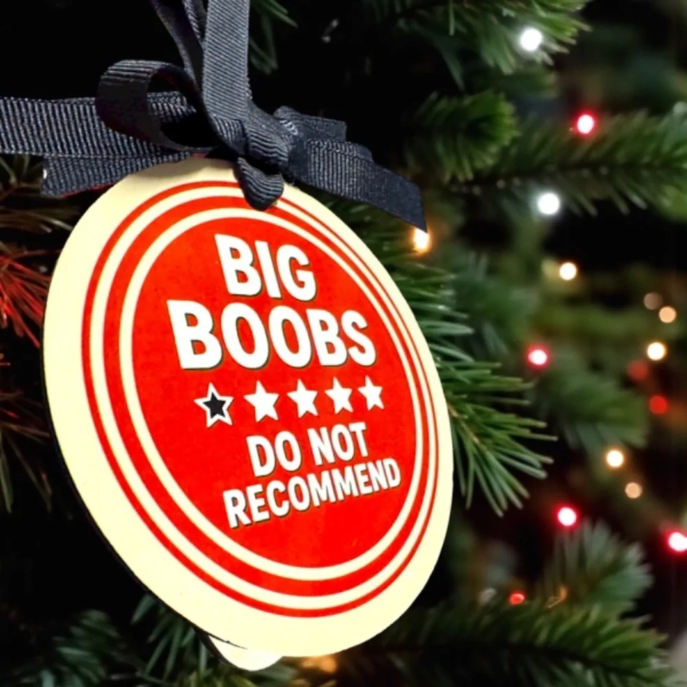 Funny BIG B00BS Christmas Ornament, Holiday Hilarious & Custom Personalized Gift